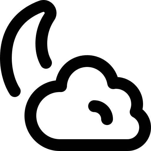 Cloudy night midnight atmospheric halloween icon