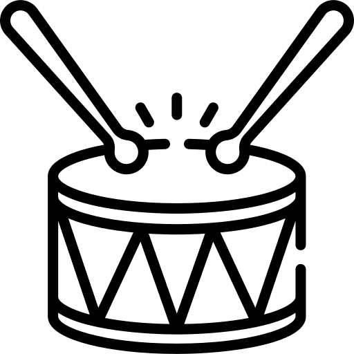 Drum hobbies and free time drum music and multimedia icon