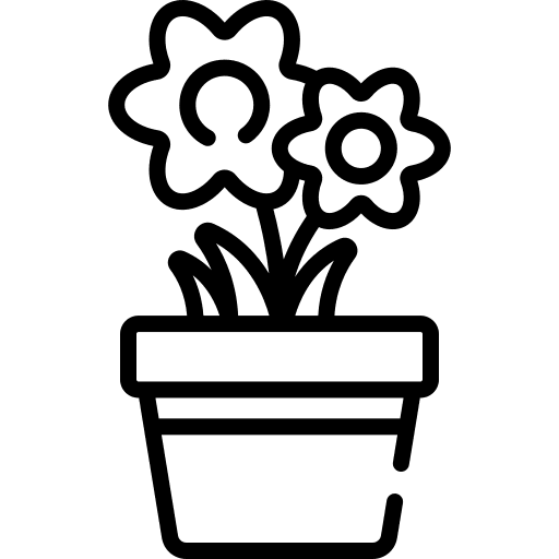 Flower pot botanical flower farming and gardening icon