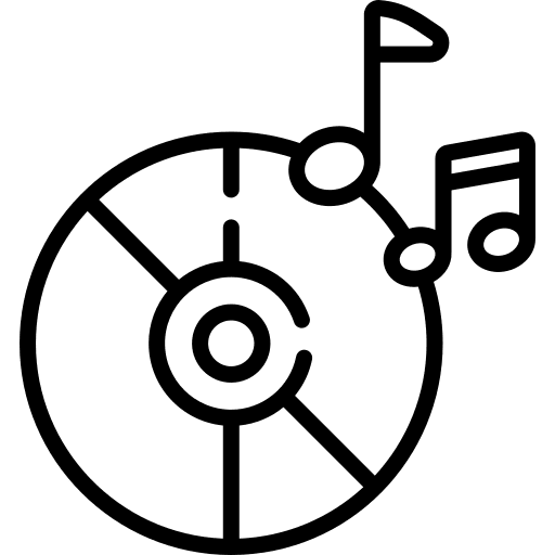 Music compact disc multimedia music icon Music compact disc multimedia music icon