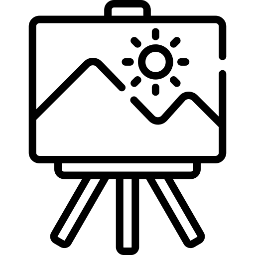 Painting easel art and design artistic icon Painting easel art and design artistic icon