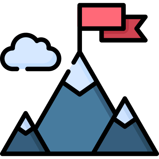 Achievement business and finance mountains milestones icon