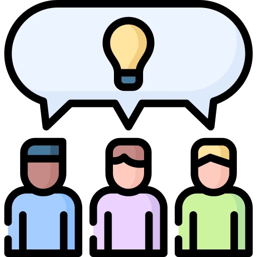 Idea bulb team group icon