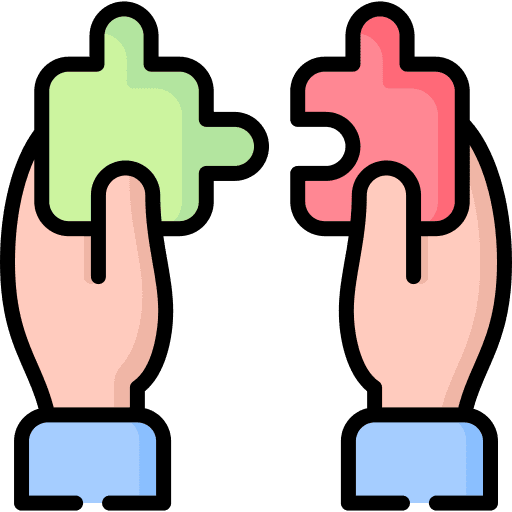 Puzzle pieces problem solving group company icon