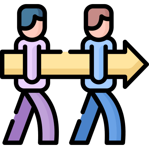 Right direction team people support icon