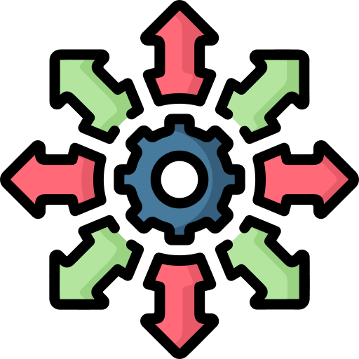 Direction gear arrow business strategy icon Direction gear arrow business strategy icon