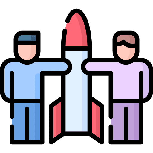 Startup project rocket coworking icon Startup project rocket coworking icon