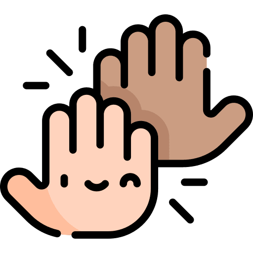 High five agreement hands and gestures friendship icon