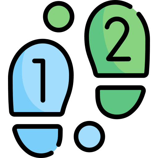 Steps step 2 direction steps icon