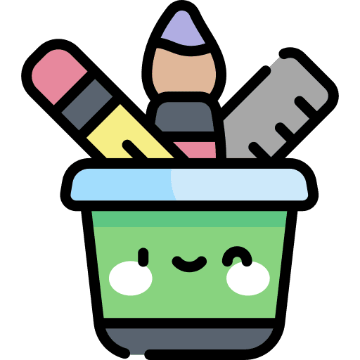 Pencil case paint brush writing pencil icon Pencil case paint brush writing pencil icon