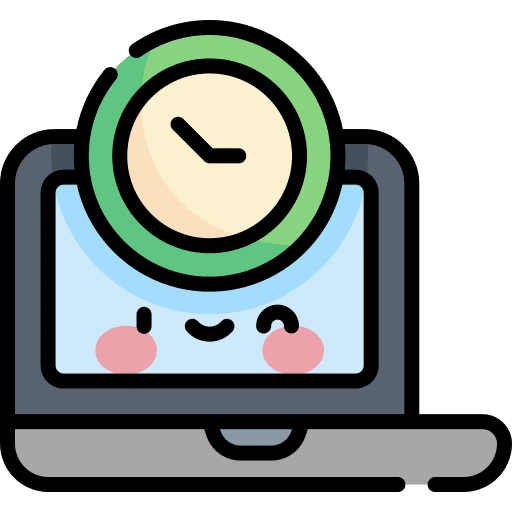 Clock laptop management clock icon Clock laptop management clock icon