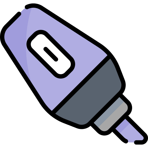 Marker highlighter office material school icon Marker highlighter office material school icon