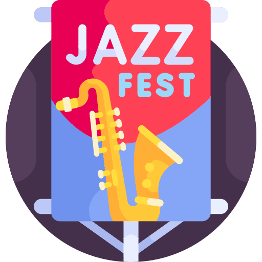 Banner advertising music and multimedia festival icon