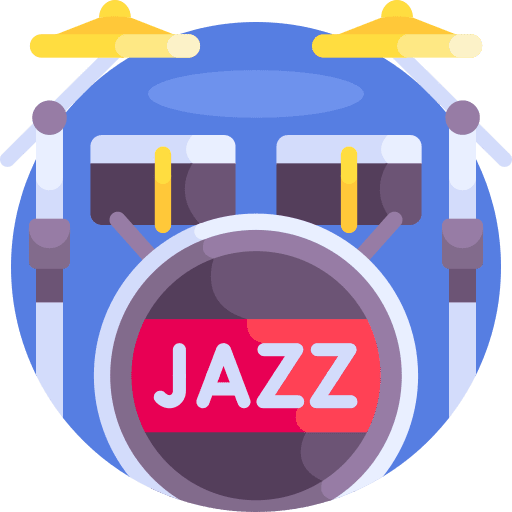 Drum set musical instrument jazz music and multimedia icon