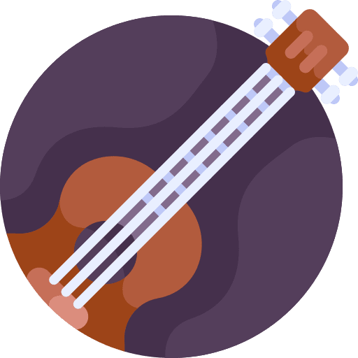 Guitar music and multimedia musical instrument guitar icon