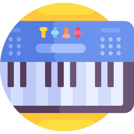 Keyboard electronics music and multimedia keyboard icon