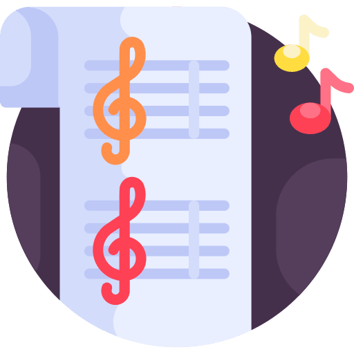 Music sheet musical notes quaver chords icon