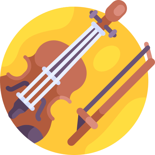 Violin music and multimedia orchestra string instrument icon