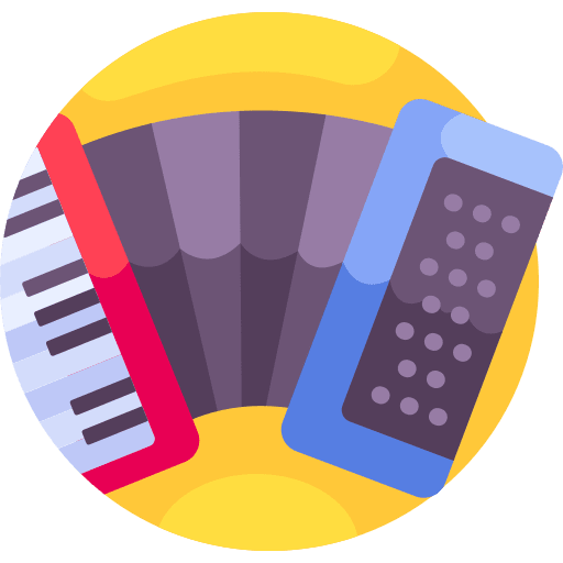 Accordion music and multimedia musical instrument accordion icon