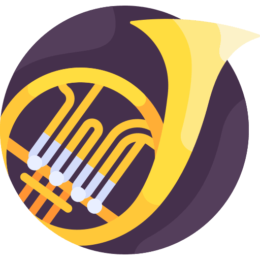 French horn wind instrument orchestra music instrument icon