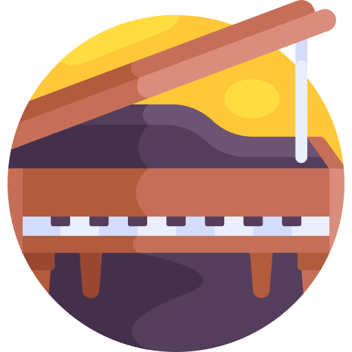 Piano orchestra music and multimedia musical instrument icon