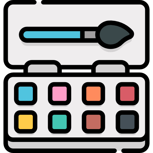 Watercolor paint art and design painter icon