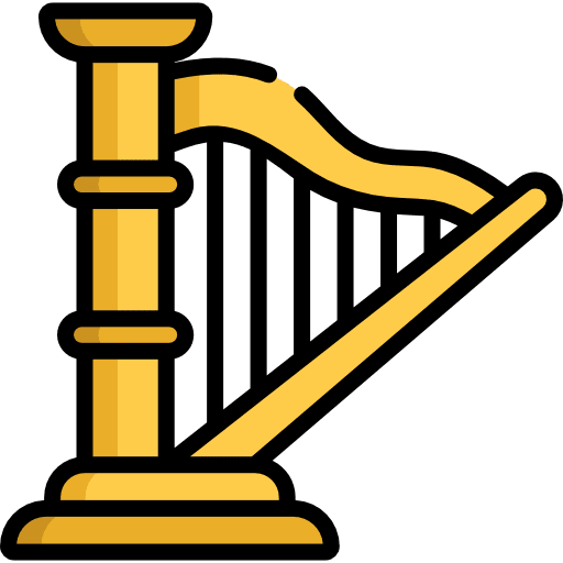 Harp musical music music and multimedia icon