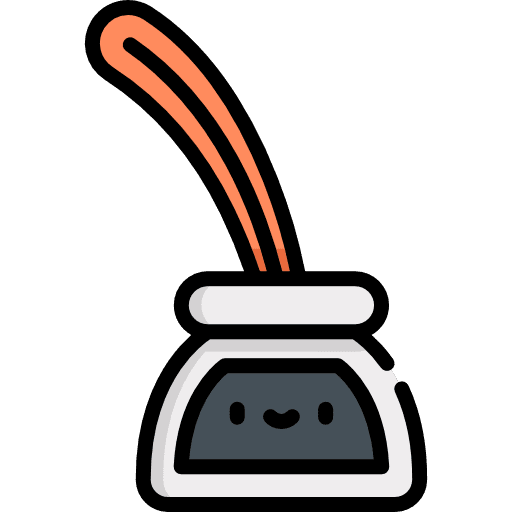 Inkwell art and design calligraphy tool icon