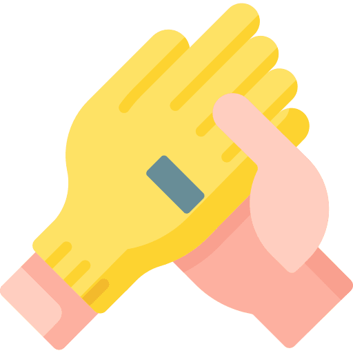 Rubber gloves healthcare and medical rubber gloves equipment icon