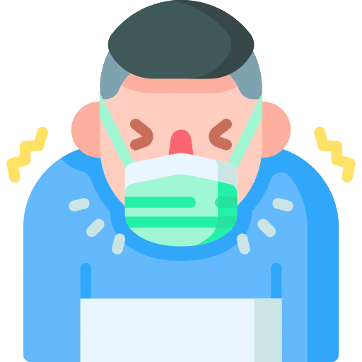Cough medical mask healthcare and medical symptoms icon Cough medical mask healthcare and medical symptoms icon