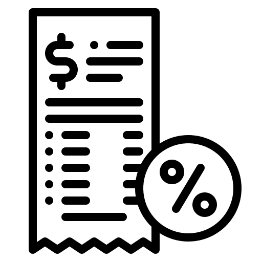 Discount bill payment invoice icon Discount bill payment invoice icon