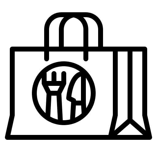 Shopping bag food and restaurant shopping bag serve icon Shopping bag food and restaurant shopping bag serve icon