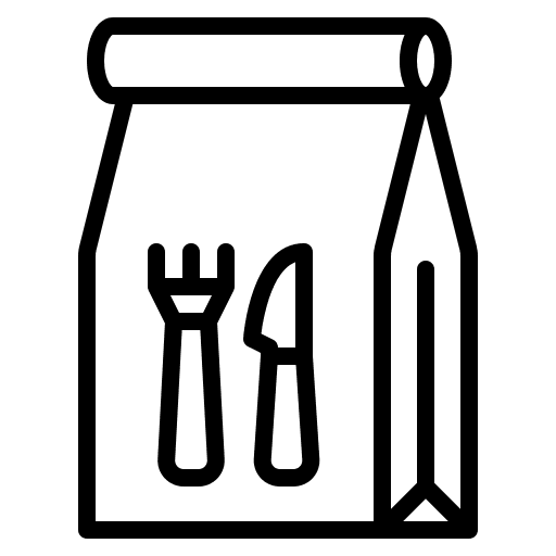 Take away lunch shipping and delivery food and restaurant icon Take away lunch shipping and delivery food and restaurant icon