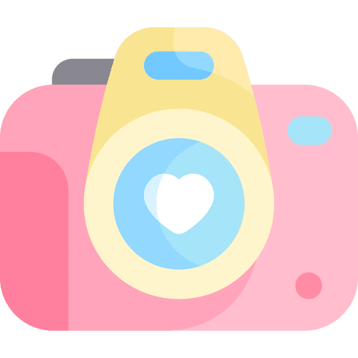 Camera technology interface heart icon