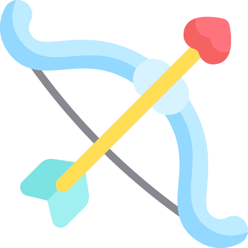 Arc cupid valentines heart icon Arc cupid valentines heart icon