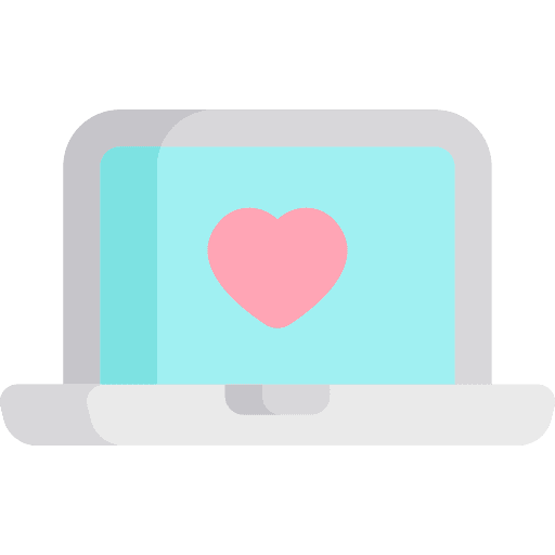 Laptop love technology electronic icon