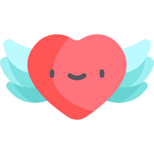 Heart romantic love and romance wings icon Heart romantic love and romance wings icon