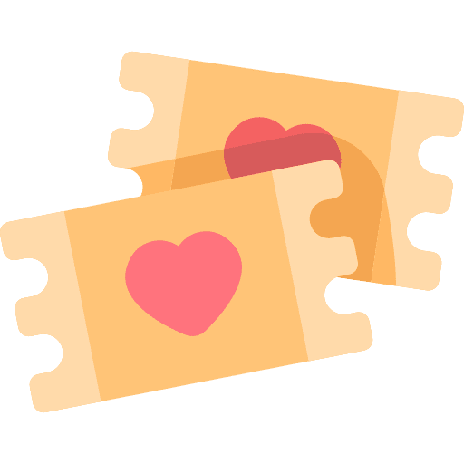 Tickets romantic ticket love icon Tickets romantic ticket love icon