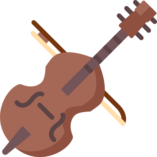 Double bass music and multimedia musical instrument orchestra icon