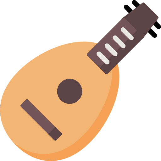 Lute medieval music and multimedia musical instrument icon