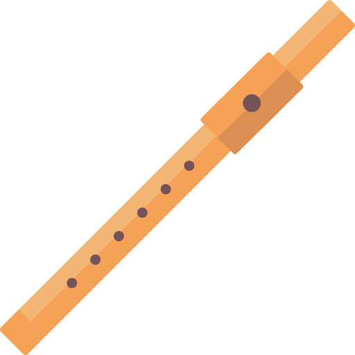 Flute wind instrument music and multimedia music icon