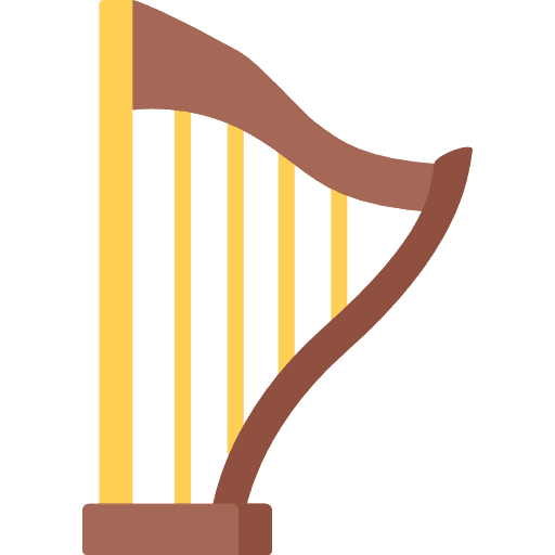 Harp harps musical music instrument icon