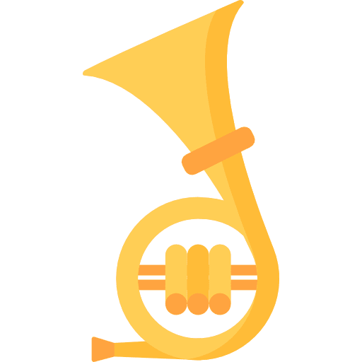 Horn music orchestra music and multimedia icon