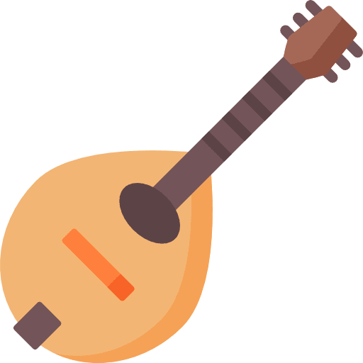 Mandolin string music and multimedia mandolin icon