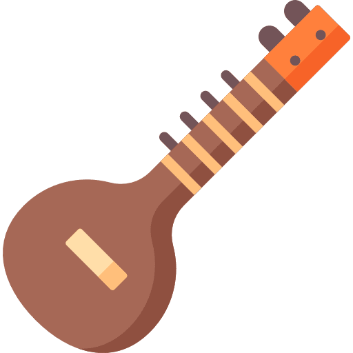 Sitar music and multimedia musical instrument music icon