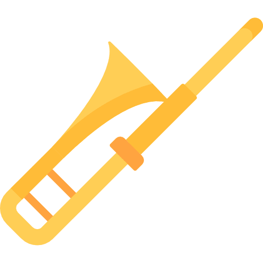 Trombone musical instrument music wind instrument icon