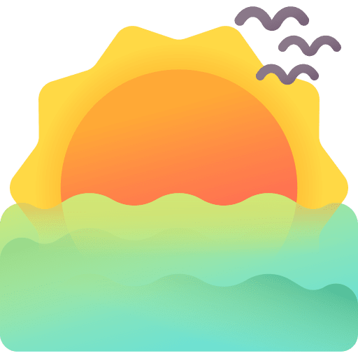 Sunset nature afternoon sea icon