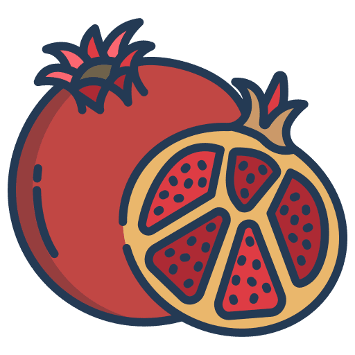 Pomegranate healthy food food and restaurant vegan icon