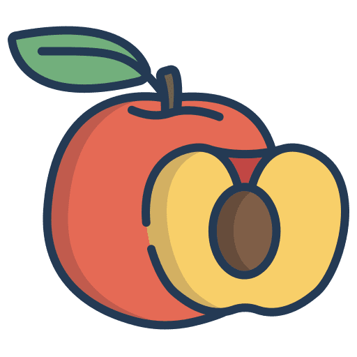 Peach food and restaurant diet healthy food icon