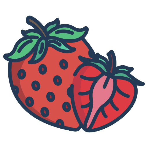 Strawberry strawberry organic food and restaurant icon